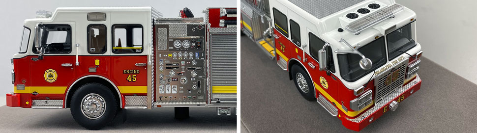 Close up images 5-6 of Philadelphia Fire Department Engine 45 scale model