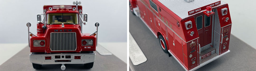 Closeup pictures 1-2 of the FDNY's 1979 Mack R/Pierce Rescue 1 scale model