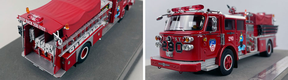 Closeup pictures 3-4 of the FDNY American LaFrance Engine 290 scale model