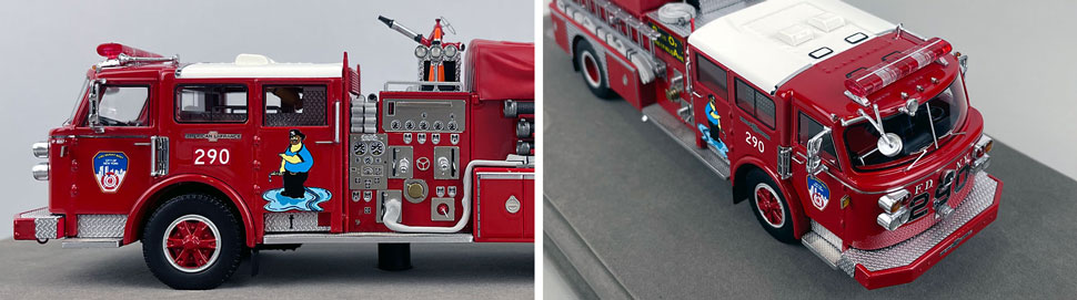 Closeup pictures 5-6 of the FDNY American LaFrance Engine 290 scale model