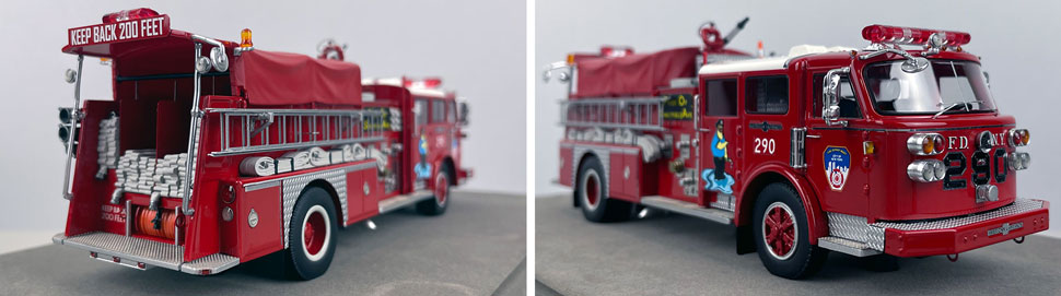 Closeup pictures 11-12 of the FDNY American LaFrance Engine 290 scale model