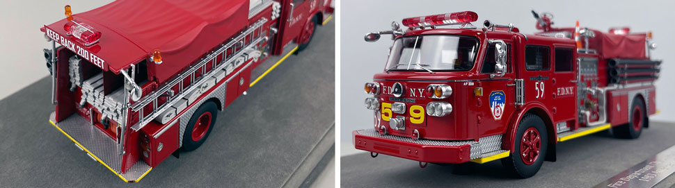 Closeup pictures 3-4 of the FDNY American LaFrance Engine 59 scale model