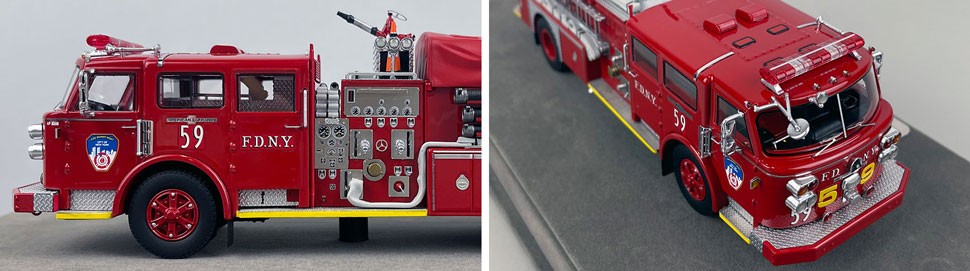 Closeup pictures 5-6 of the FDNY American LaFrance Engine 59 scale model