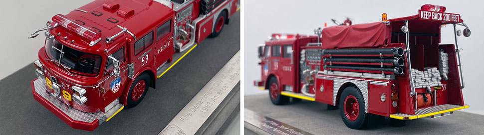 Closeup pictures 7-8 of the FDNY American LaFrance Engine 59 scale model