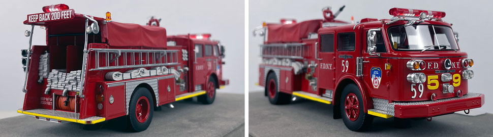 Closeup pictures 11-12 of the FDNY American LaFrance Engine 59 scale model