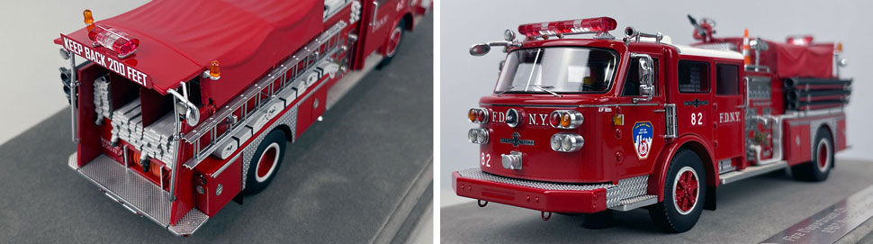 Closeup pictures 3-4 of the FDNY American LaFrance Engine 82 scale model