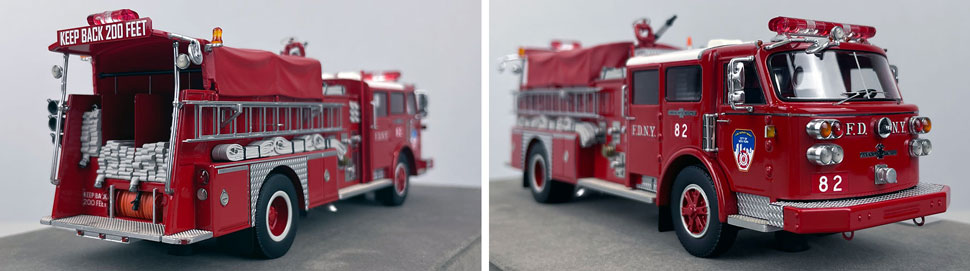 Closeup pictures 11-12 of the FDNY American LaFrance Engine 82 scale model