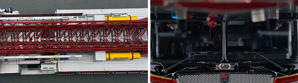 Close up pics 13-14 of St. Louis Hook & Ladder 4 scale model