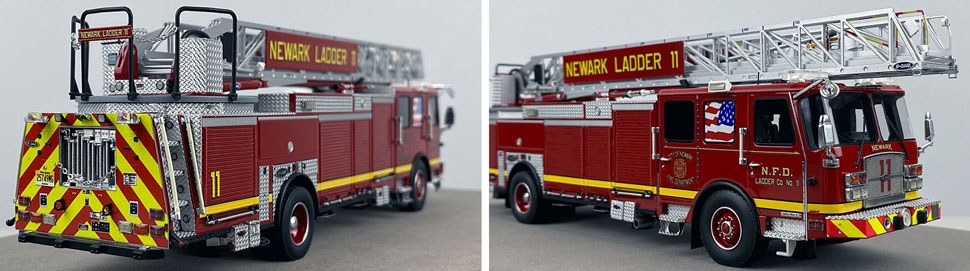 Closeup pics 1-2 of Newark Fire Department Ladder 11 scale model