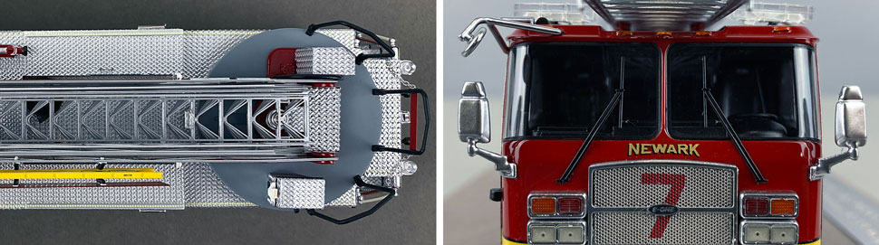 Close up images 13-14 of Newark Fire Department Ladder 7 scale model