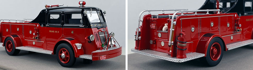 Closeup pics 1-2 of Chicago Fire Department 1952 Autocar Squad 6 scale model