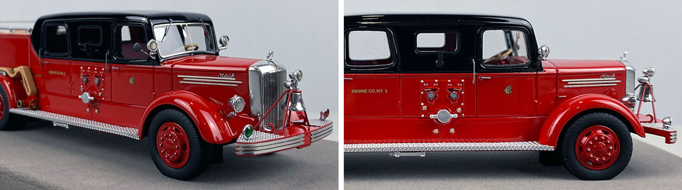 Closeup pics 13-14 of Chicago Fire Department 1948 Mack L Sedan Cab Engine 5 scale model