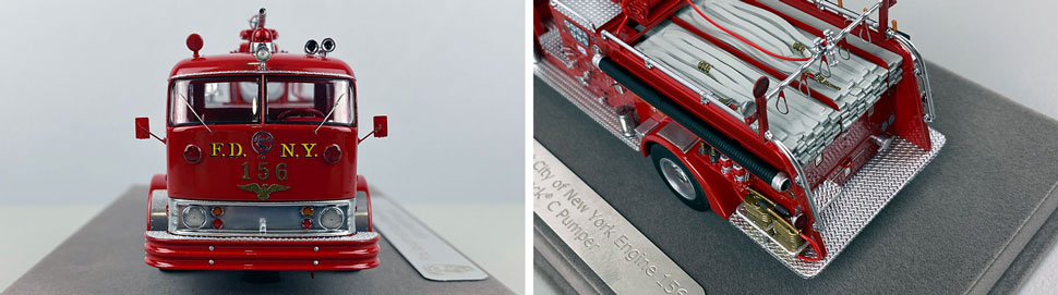 Close up images 1-2 of FDNY 1958 Mack C Engine 156 scale model