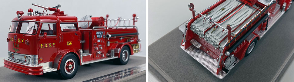 Close up images 11-12 of FDNY 1958 Mack C Engine 156 scale model