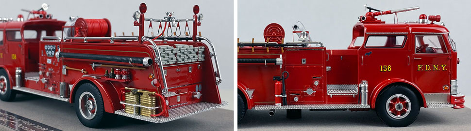 Close up images 7-8 of FDNY 1958 Mack C Engine 156 scale model