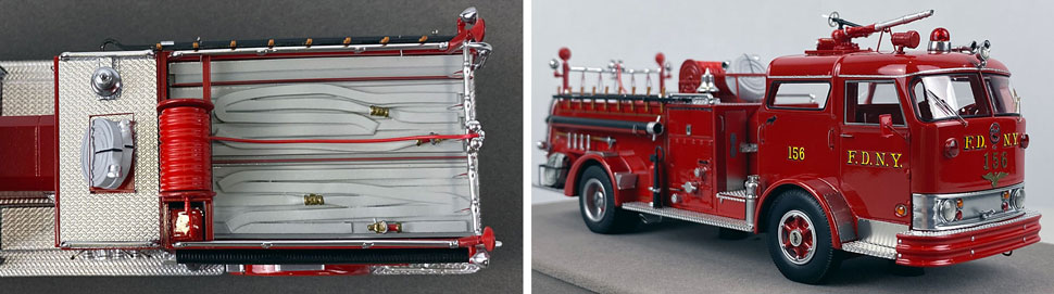 Close up images 5-6 of FDNY 1958 Mack C Engine 156 scale model
