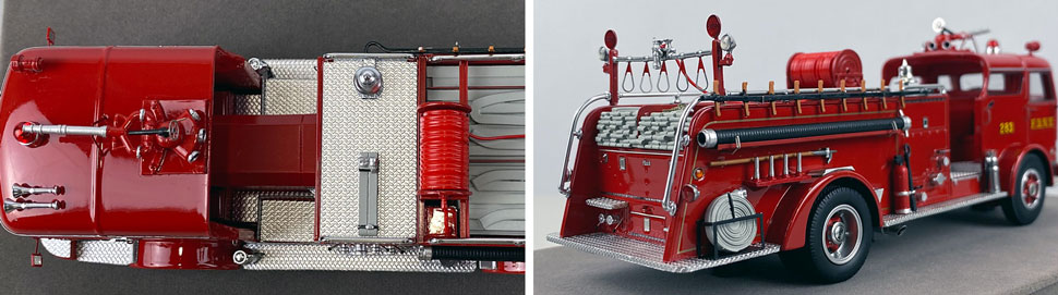 Close up images 9-10 of FDNY 1958 Mack C Engine 283 scale model