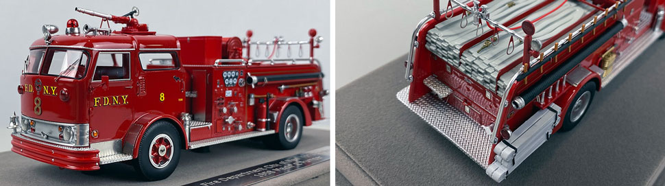 Close up images 9-10 of FDNY 1958 Mack C Engine 8 scale model