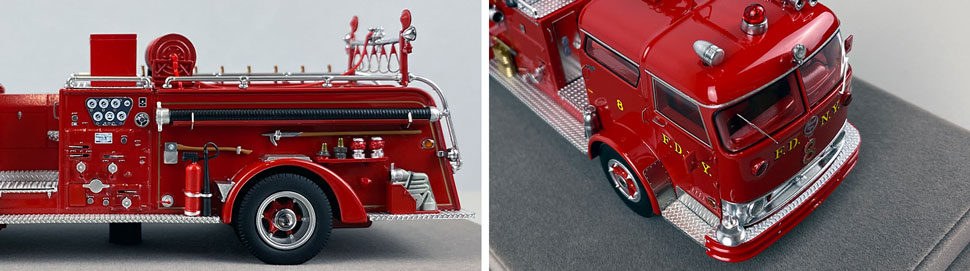 Close up images 7-8 of FDNY 1958 Mack C Engine 8 scale model