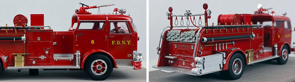 Close up images 1-2 of FDNY 1958 Mack C Engine 8 scale model