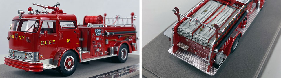 Close up images 9-10 of FDNY 1958 Mack C Engine 94 scale model