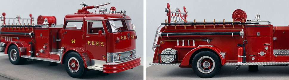 Close up images 1-2 of FDNY 1958 Mack C Engine 94 scale model