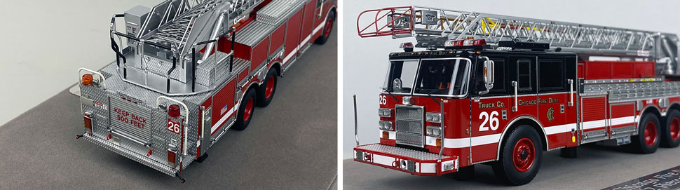 Closeup pics 1-2 of Chicago Fire Department Pierce Truck 26 scale model