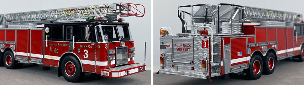 Closeup pics 1-2 of Chicago Fire Department Pierce Truck 3 scale model