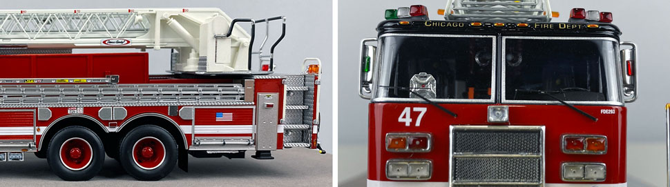 Closeup pics 13-14 of Chicago Fire Department Pierce Truck 47 scale model