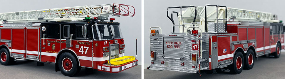 Closeup pics 1-2 of Chicago Fire Department Pierce Truck 47 scale model