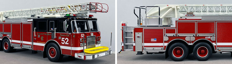 Closeup pics 1-2 of Chicago Fire Department Pierce Truck 52 scale model