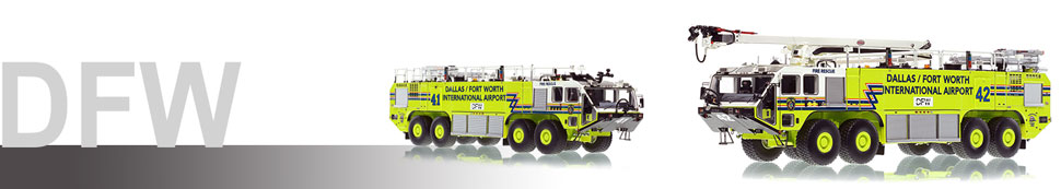 Dallas/Fort Worth Oshkosh 8x8 Striker models in 1:50 scale