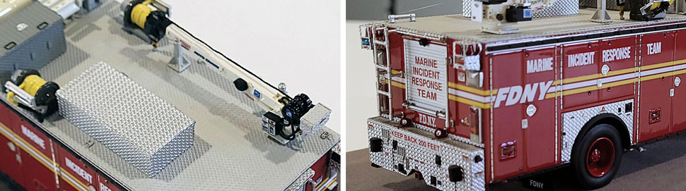 Closeup images 3-4 of FDNY Marine Incident Response Team scale model
