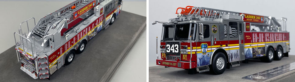 Closeup pictures 3-4 of the FDNY Ladder 343 scale model