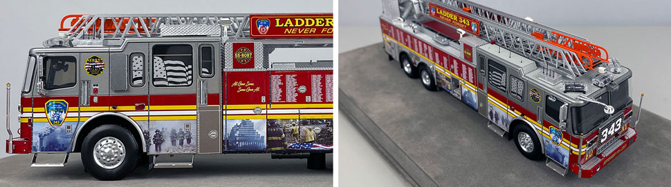 Closeup pictures 5-6 of the FDNY Ladder 343 scale model