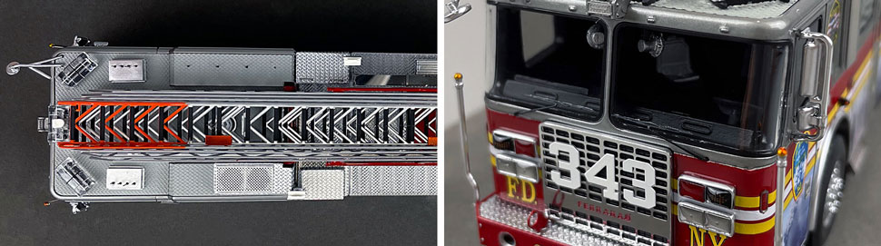Closeup pictures 13-14 of the FDNY Ladder 343 scale model