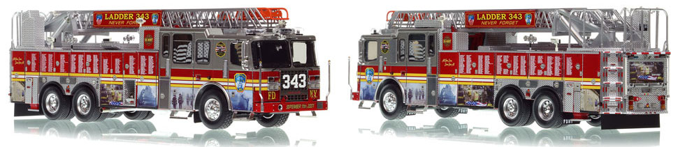 The first museum grade scale model of FDNY's Commemorative 9/11 Ladder 343