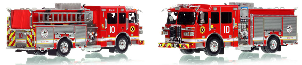 Columbus Division of Fire Sutphen Engine 10 is a museum grade 1:50 scale model