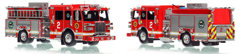Columbus Division of Fire Sutphen Engine 2 is a museum grade 1:50 scale model