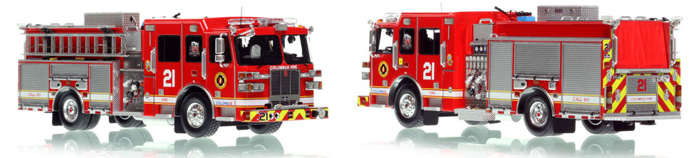 Columbus Division of Fire Sutphen Engine 21 is a museum grade 1:50 scale model