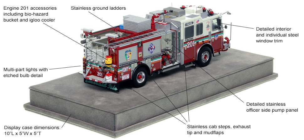 Specs and Features of FDNY's KME Engine 201 scale model