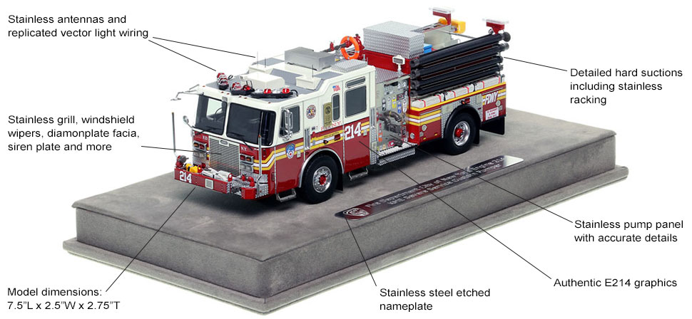 Features and Specs of FDNY's KME Engine 214 scale model