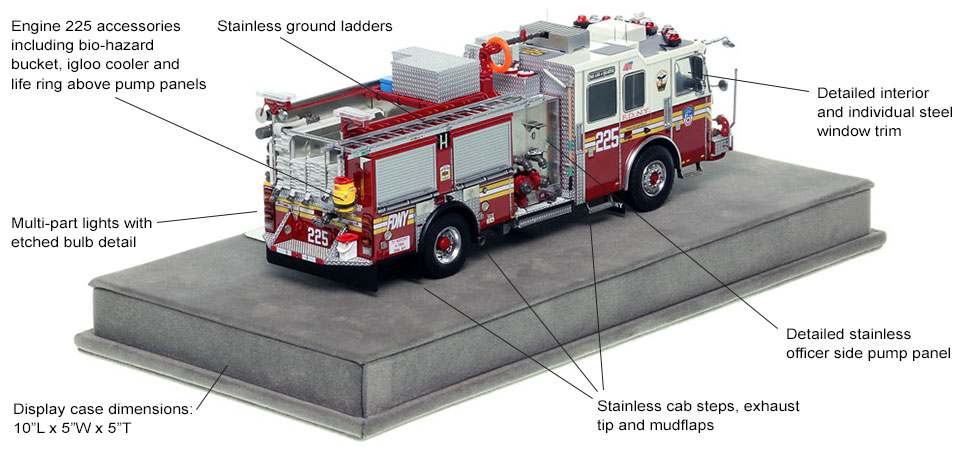 Specs and Features of FDNY's KME Engine 225 scale model