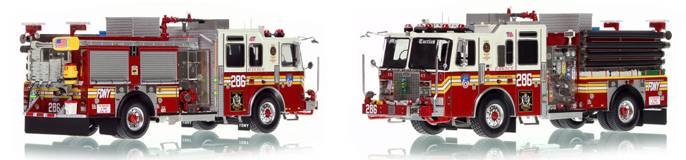 FDNY's Engine 286 scale model is hand-crafted and intricately detailed.