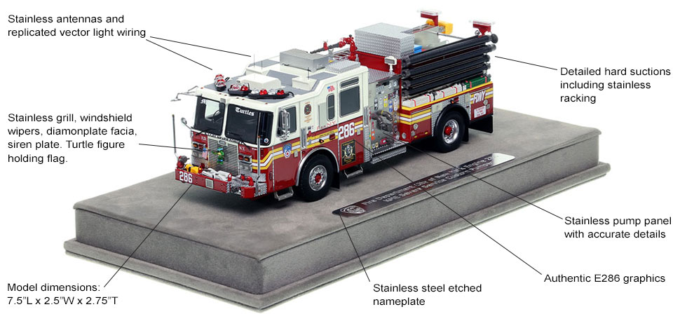 Features and Specs of FDNY's KME Engine 286 scale model