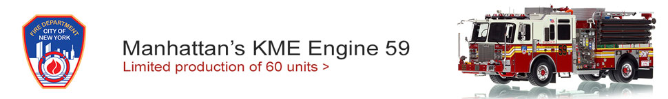 1:50 scale model of FDNY's KME Engine 59 in Manhattan