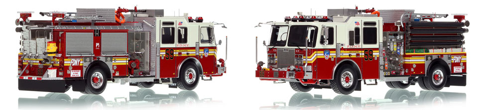 FDNY's Engine 59 scale model is hand-crafted and intricately detailed.