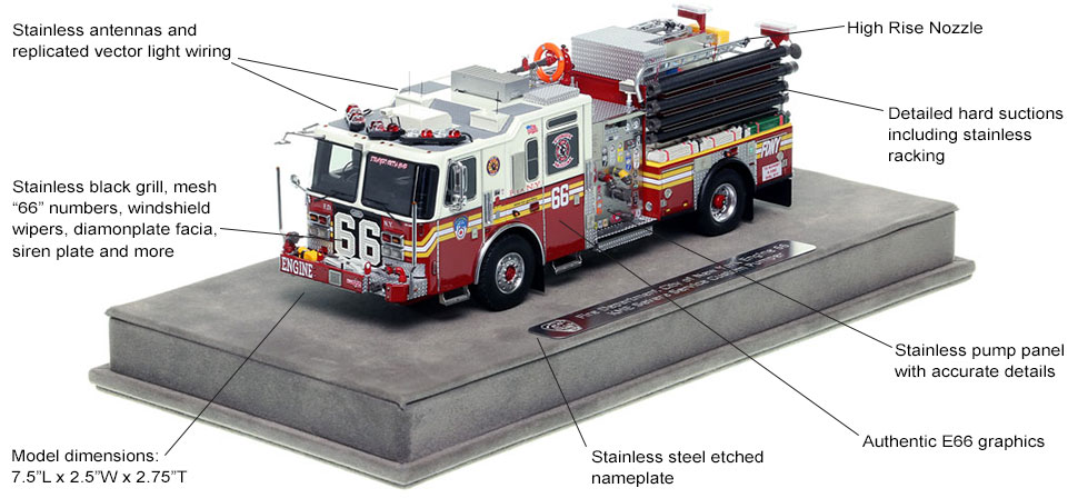 Features and Specs of FDNY's KME Engine 66 scale model