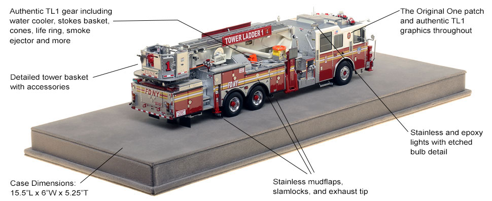 Specs and Features of FDNY Ladder 1 scale model
