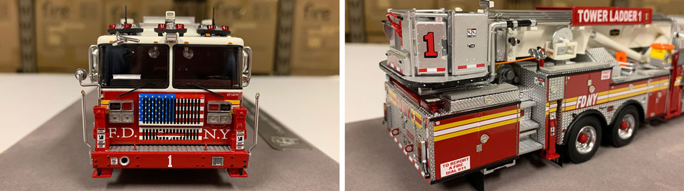 Closeup pictures 1-2 of the FDNY Ladder 1 scale model
